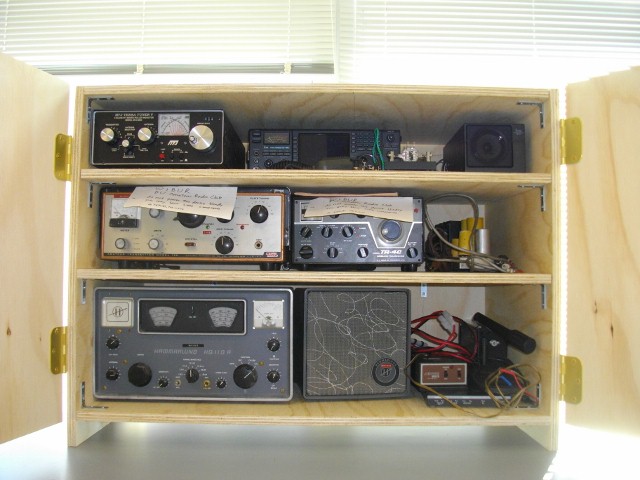 W1BUR radio equipment in cabinet